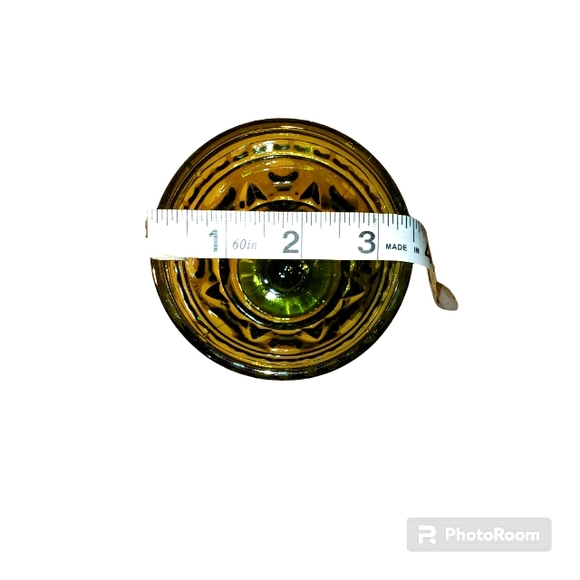 Vintage Set Of 6 Olive Green Indiana Glass Colony Park Lane Footed Goblets - Picture 8 of 8